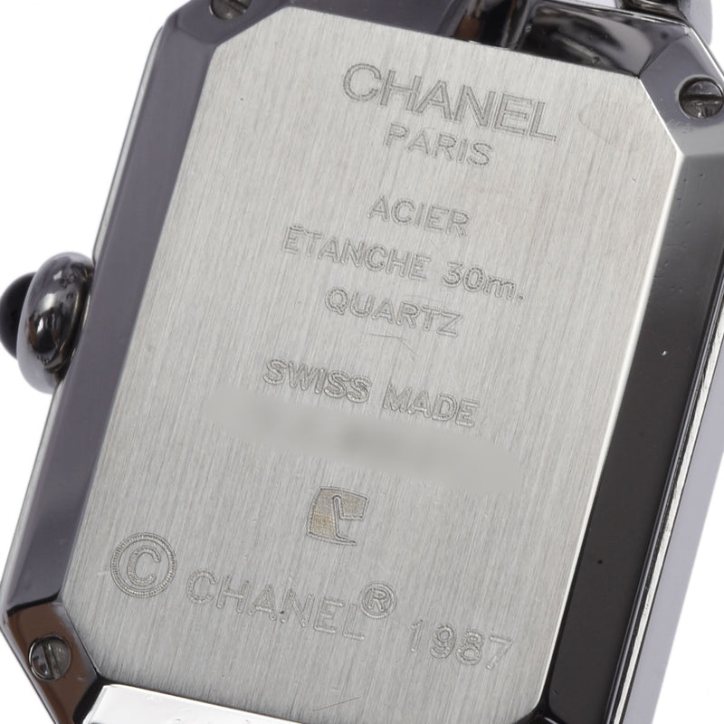 CHANEL シャネル プルミエール Mサイズ H0452 レディース SS 腕時計 クオーツ ブラック文字盤 Aランク 中古 銀蔵