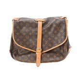 LOUIS VUITTON ルイヴィトン モノグラム ソミュール 35 ブラウン M42254 レディース モノグラムキャンバス ショルダーバッグ Bランク 中古 銀蔵