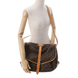 LOUIS VUITTON ルイヴィトン モノグラム ソミュール 35 ブラウン M42254 レディース モノグラムキャンバス ショルダーバッグ Bランク 中古 銀蔵