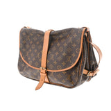 LOUIS VUITTON ルイヴィトン モノグラム ソミュール 35 ブラウン M42254 レディース モノグラムキャンバス ショルダーバッグ Bランク 中古 銀蔵