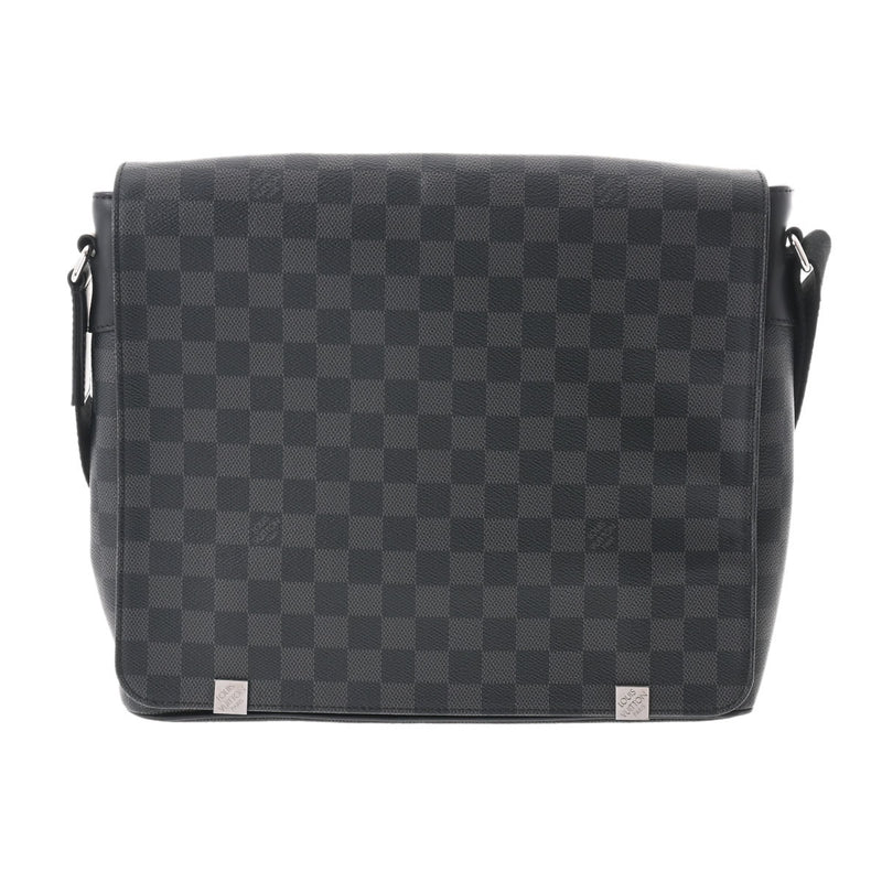 LOUIS VUITTON ルイヴィトン ダミエグラフィット ディストリクト MM NM 黒/グレー N41029 メンズ ダミエグラフィットキャンバス ショルダーバッグ Aランク 中古 銀蔵