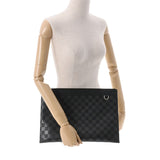 LOUIS VUITTON ルイヴィトン ダミエ アンフィニ  ポシェット・ディスカバリー 黒/グレー N60112 メンズ ダミエグラフィットキャンバス クラッチバッグ Aランク 中古 銀蔵