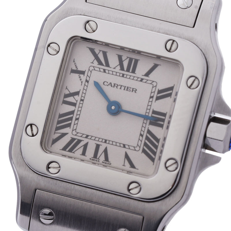 CARTIER カルティエ サントスガルベSM W20056D6 レディース SS 腕時計 クオーツ ホワイト文字盤 Aランク 中古 銀蔵