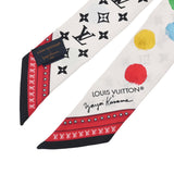 LOUIS VUITTON ルイヴィトン バンドーBB ペインティッド ドット 草間彌生コラボ ホワイト M78284 レディース シルク100％ スカーフ Bランク 中古 銀蔵
