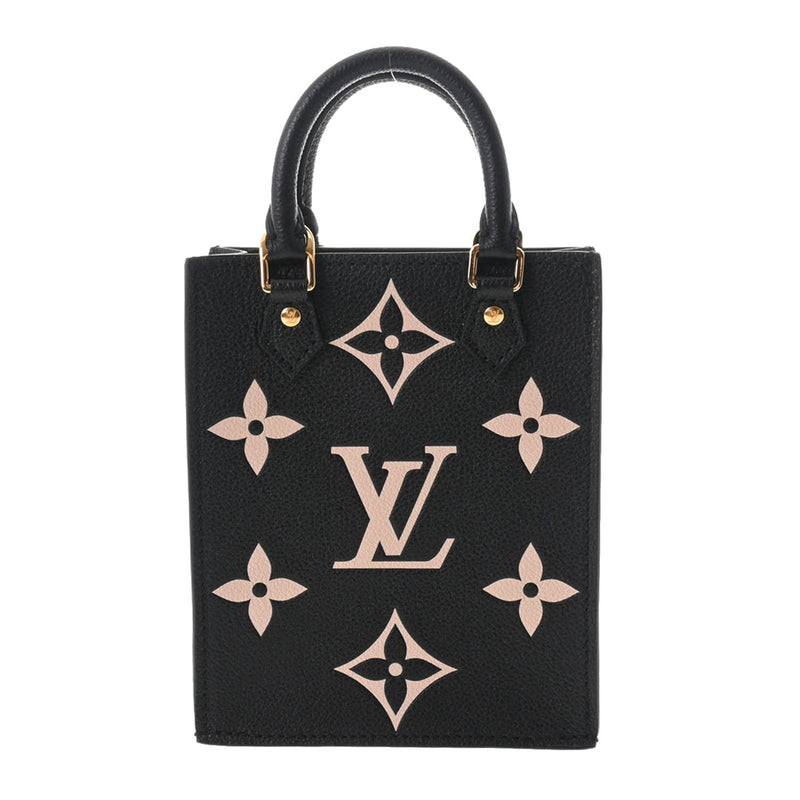 LOUIS VUITTON ルイヴィトン プティットサックプラ ノワール/ベージュ M81416 レディース モノグラムアンプラント 2WAYバッグ Aランク 中古 銀蔵