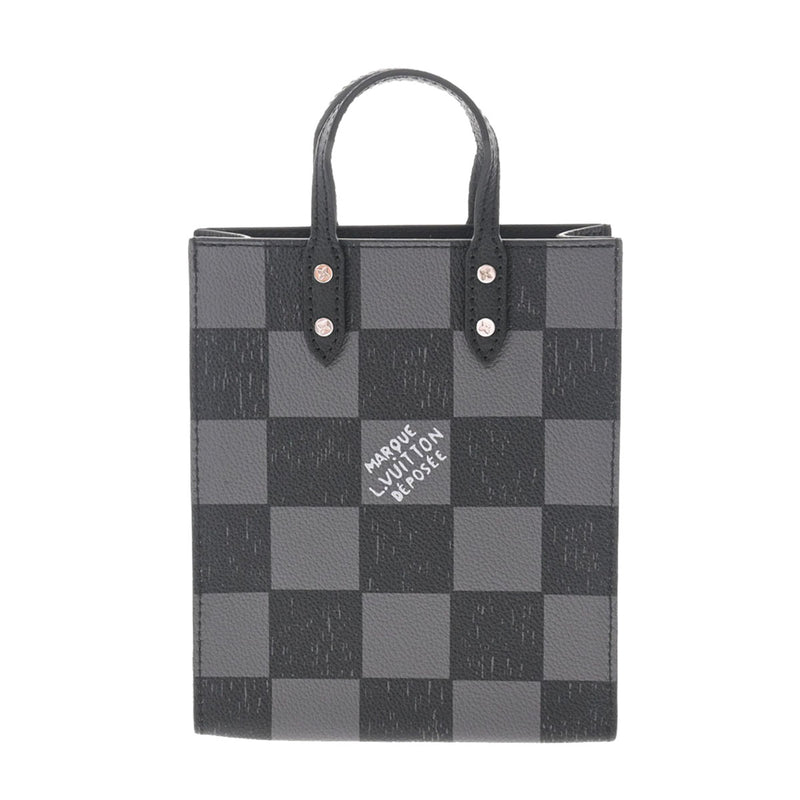 LOUIS VUITTON ルイヴィトン ダミエ サック プラ チェッカーボード ブラック/グレー N60479 メンズ ハンドバッグ 新同 中古 銀蔵