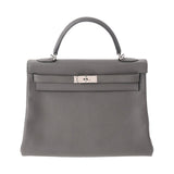 HERMES エルメス ケリー32 内縫い エタン シルバー金具 D刻印(2019年頃) レディース トゴ 2WAYバッグ Aランク 中古 銀蔵