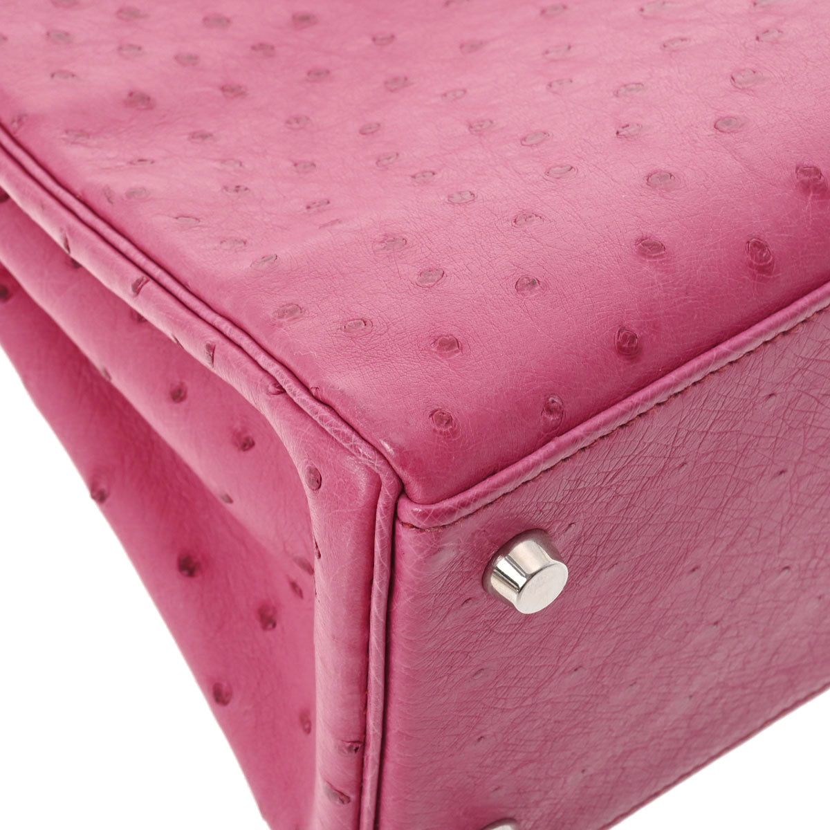 エルメスケリー28 内縫い フューシャピンク シルバー金具 □I