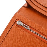 HERMES エルメス ベアンスフレ  オレンジ シルバー金具 □R刻印(2014年頃) レディース ヴォーエプソン 長財布 未使用 銀蔵