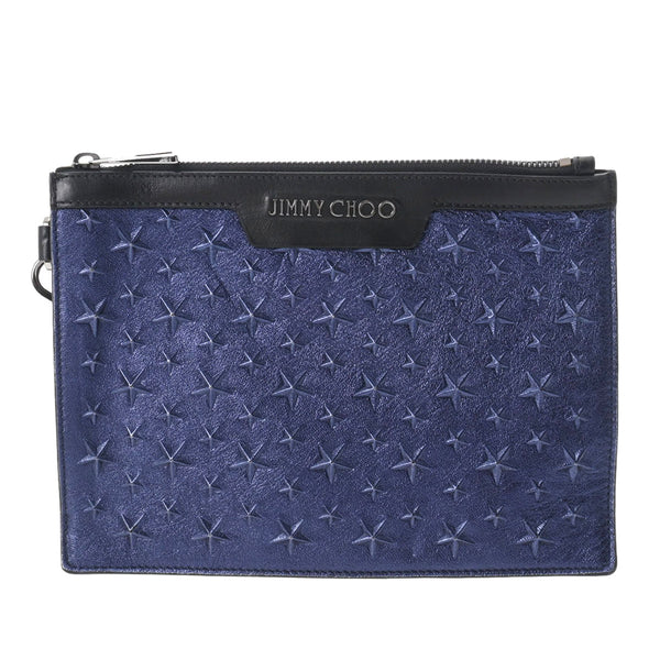 ジミーチュウスターエンボス クラッチバッグ メタリックブルー シルバー金具 メンズ カーフ クラッチバッグ JIMMY CHOO 中古 –  銀蔵オンライン