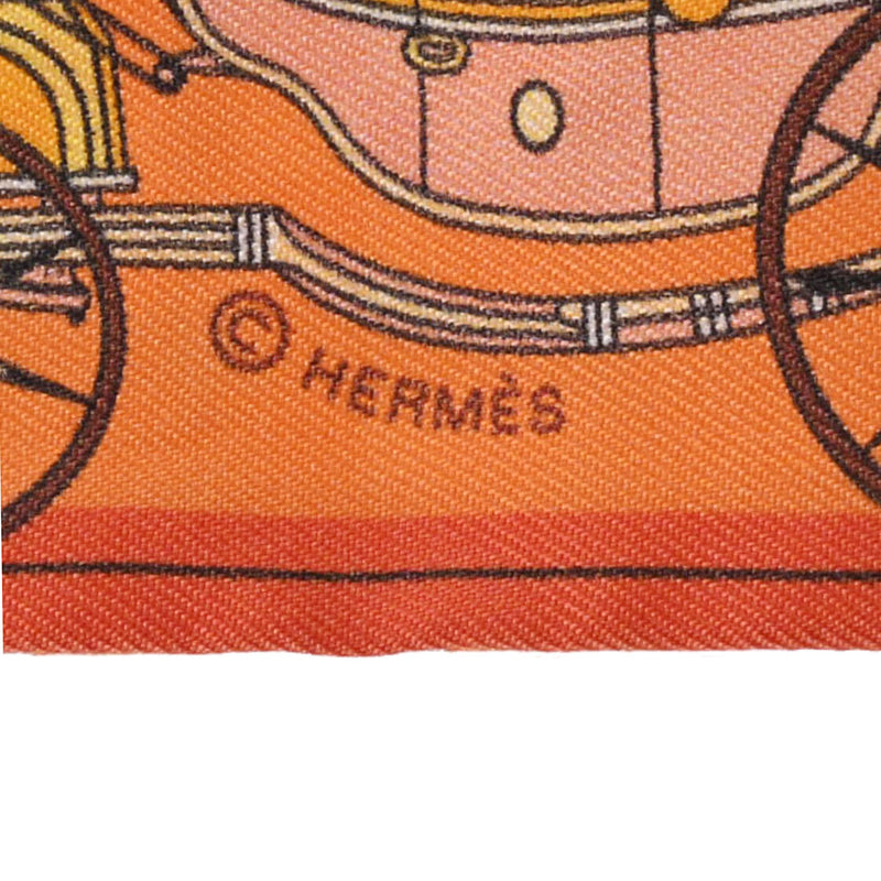エルメスツイリー 馬車 旧タグ オレンジ レディース スカーフ HERMES ...
