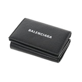 BALENCIAGA バレンシアガ コンパクトウォレット キャッシュ 黒 ユニセックス カーフ 三つ折り財布 未使用 銀蔵