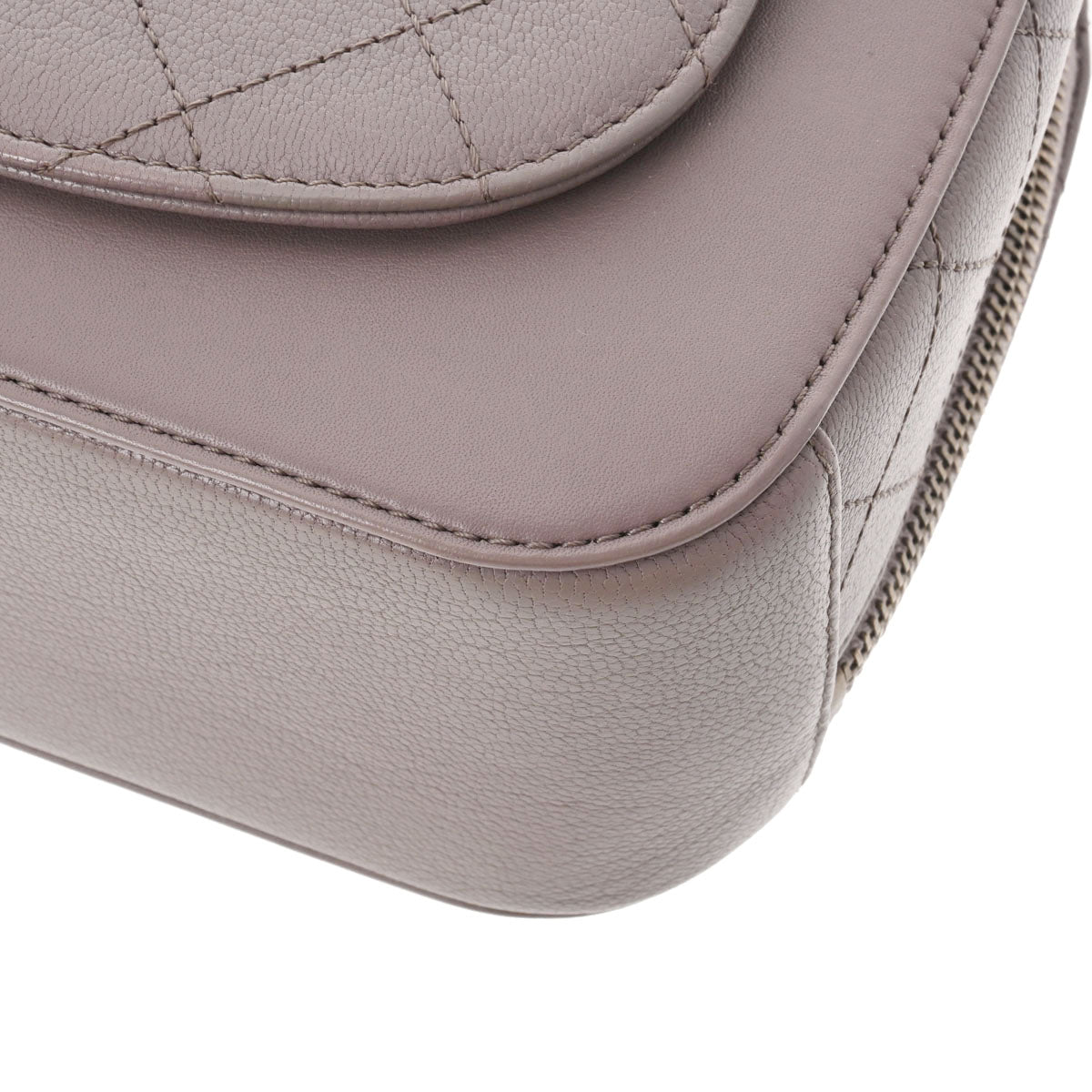 シャネル2WAY ハンドバッグ グレー ゴールド金具 レディース カーフ