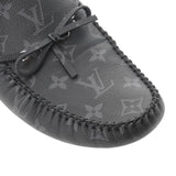 LOUIS VUITTON ルイヴィトン エクリプス ローファー #8.5 黒/グレー シルバー金具 メンズ モノグラムエクリプスキャンバス ローファー Aランク 中古 銀蔵