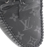 LOUIS VUITTON ルイヴィトン エクリプス ローファー #8.5 黒/グレー シルバー金具 メンズ モノグラムエクリプスキャンバス ローファー Aランク 中古 銀蔵