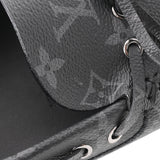 LOUIS VUITTON ルイヴィトン エクリプス ローファー #8.5 黒/グレー シルバー金具 メンズ モノグラムエクリプスキャンバス ローファー Aランク 中古 銀蔵
