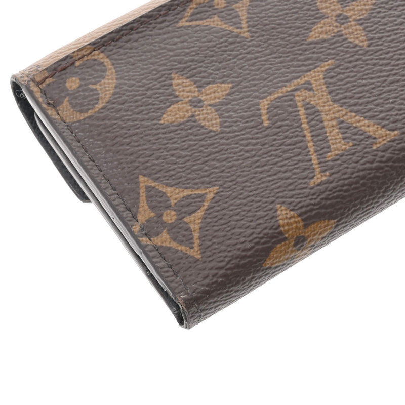 LOUIS VUITTON ルイヴィトン モノグラムリバース ポルトフォイユ ゾエ ブラウン M80725 レディース モノグラムキャンバス 三つ折り財布 Bランク 中古 銀蔵