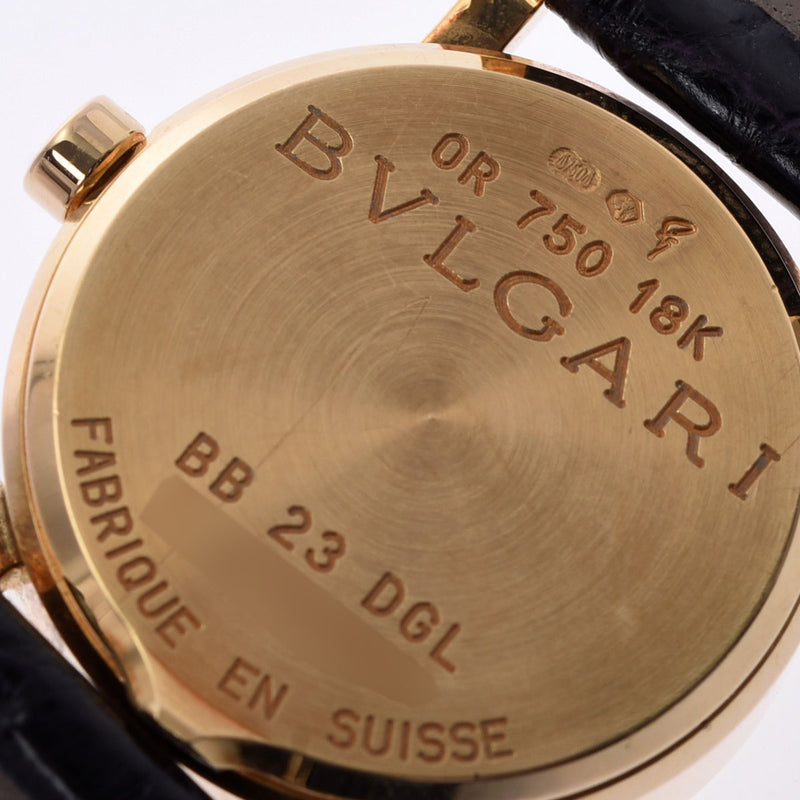 BVLGARI ブルガリ ブルガリブルガリ BB23DGL レディース YG/革 腕時計 クオーツ ダイヤ文字盤 Aランク 中古 銀蔵