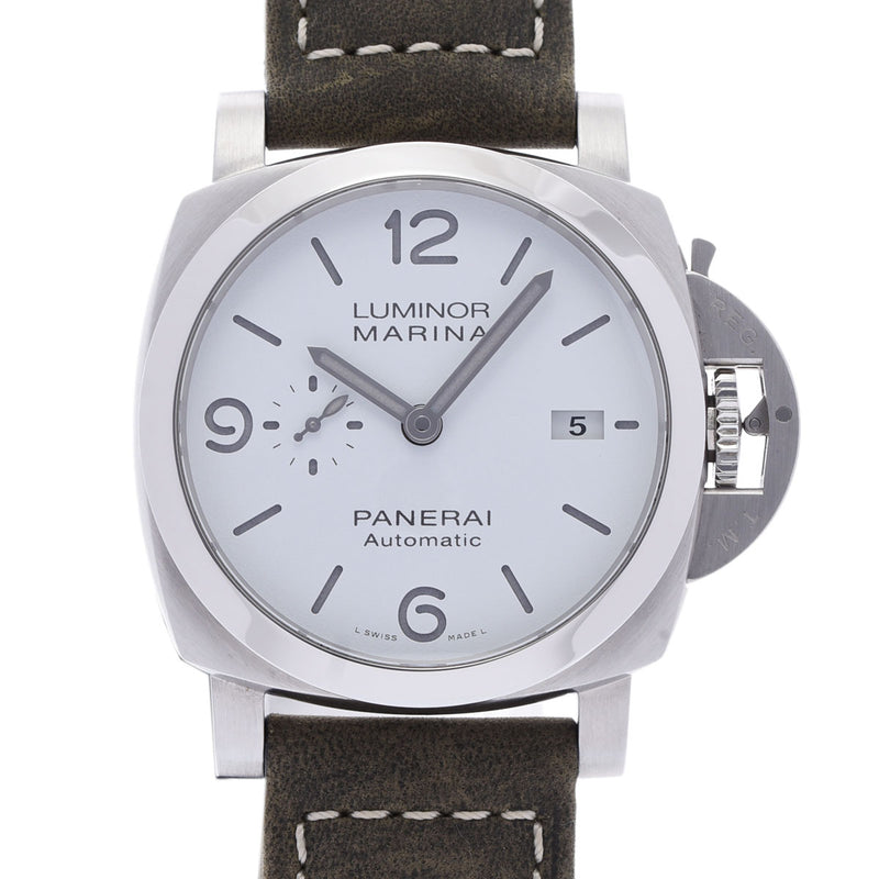 OFFICINE PANERAI オフィチーネパネライ ルミノール マリーナ PAM01314 メンズ SS/革 腕時計 自動巻き ホワイト文字盤 Aランク 中古 銀蔵