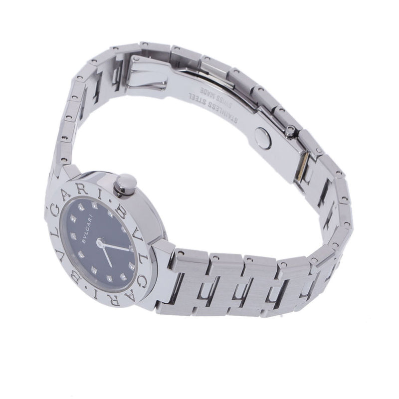 ブルガリブルガリ 腕時計  レディース 腕時計 クオーツ SS シルバー ブラック文字盤