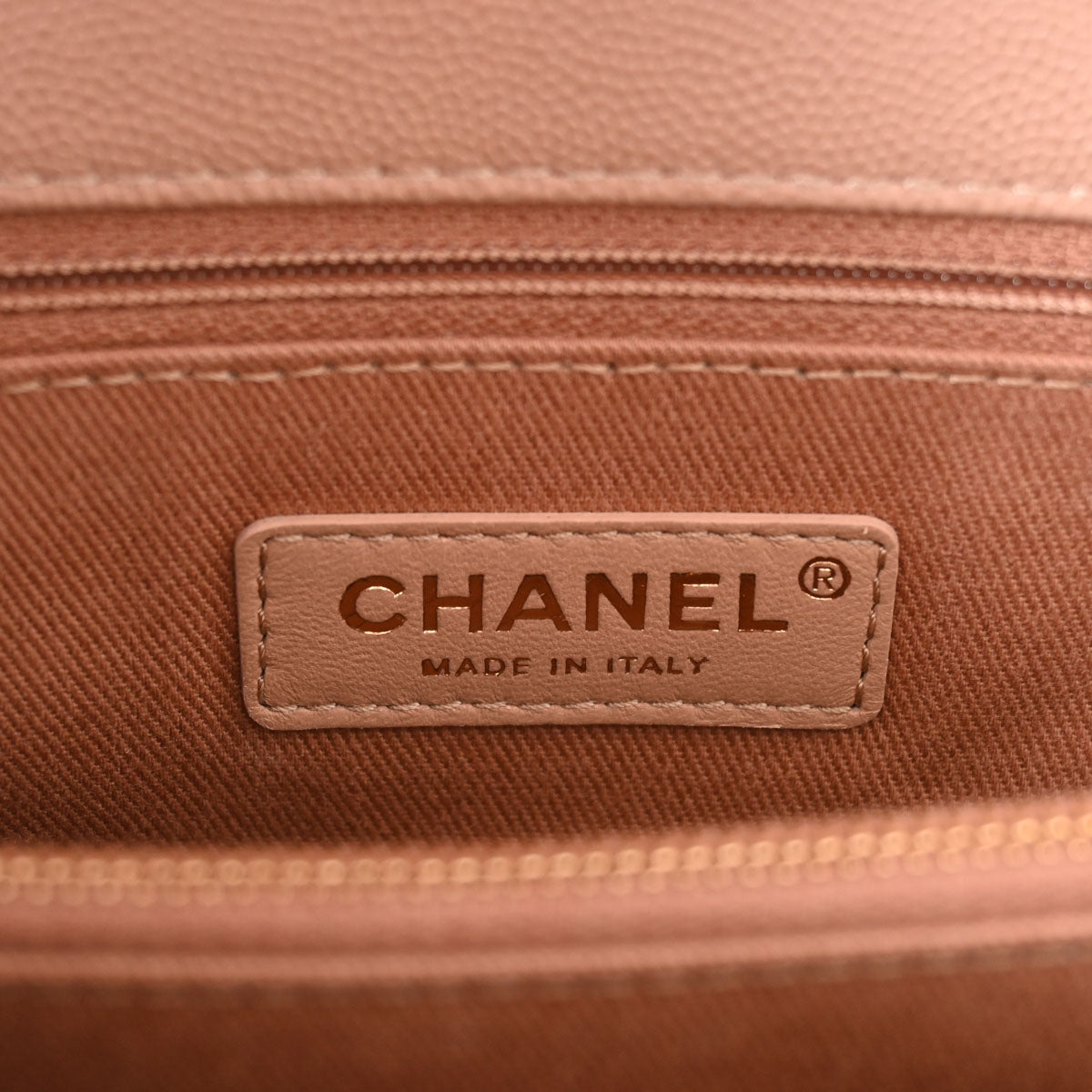 シャネルココハンドル 28 42976 ピンクベージュ ゴールド金具