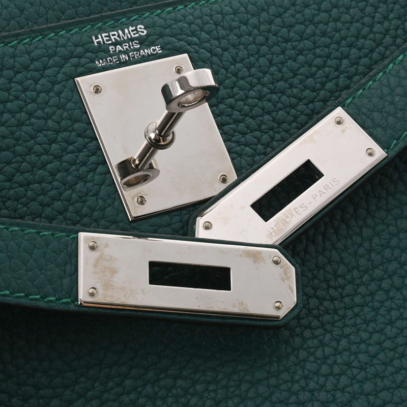 HERMES エルメス ケリー28 内縫い マラカイト パラジウム金具 T刻印(2015年頃) レディース トリヨンクレマンス 2WAYバッグ Aランク 中古 銀蔵