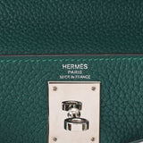 HERMES エルメス ケリー28 内縫い マラカイト パラジウム金具 T刻印(2015年頃) レディース トリヨンクレマンス 2WAYバッグ Aランク 中古 銀蔵