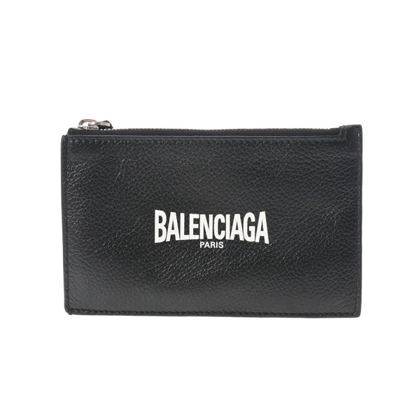 BALENCIAGA バレンシアガ フラグメントケース 黒 シルバー金具 640535 メンズ レザー コインケース ABランク 中古 銀蔵