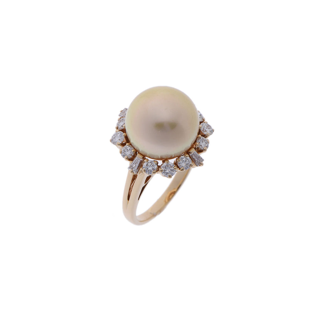 美品 ミキモト K18 真珠 パール約3.5-5.0㎜珠 ダイヤリングどうぞよろしくお願い致します