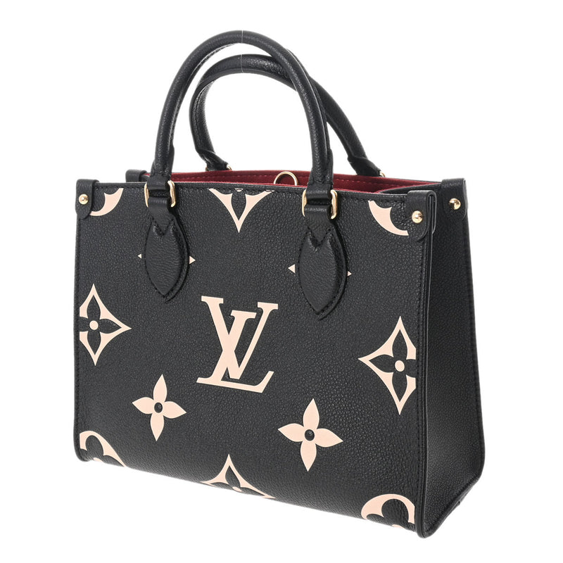 LOUIS VUITTON ルイヴィトン モノグラムアンプラント オンザゴー PM 2WAY 黒/ベージュ M45659 レディース レザー ハンドバッグ 未使用 銀蔵