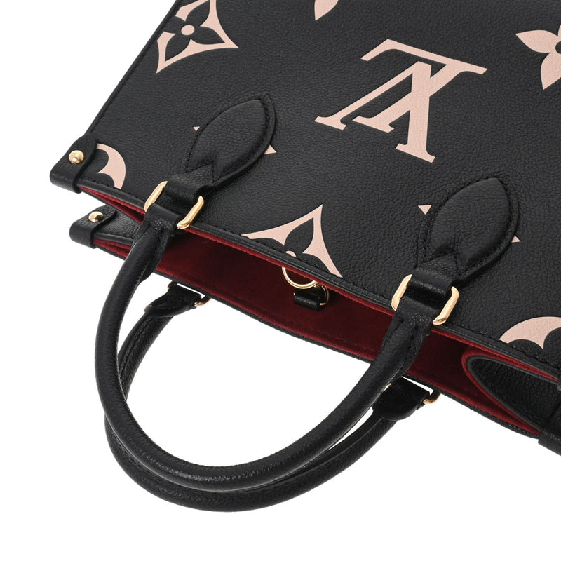 LOUIS VUITTON ルイヴィトン モノグラムアンプラント オンザゴー PM 2WAY 黒/ベージュ M45659 レディース レザー ハンドバッグ 未使用 銀蔵