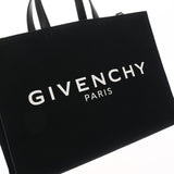 GIVENCHY ジバンシー Gトート ミディアム 黒 レディース リネン キャンバス トートバッグ Aランク 中古 銀蔵