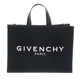 GIVENCHY ジバンシー Gトート ミディアム 黒 レディース リネン キャンバス トートバッグ Aランク 中古 銀蔵