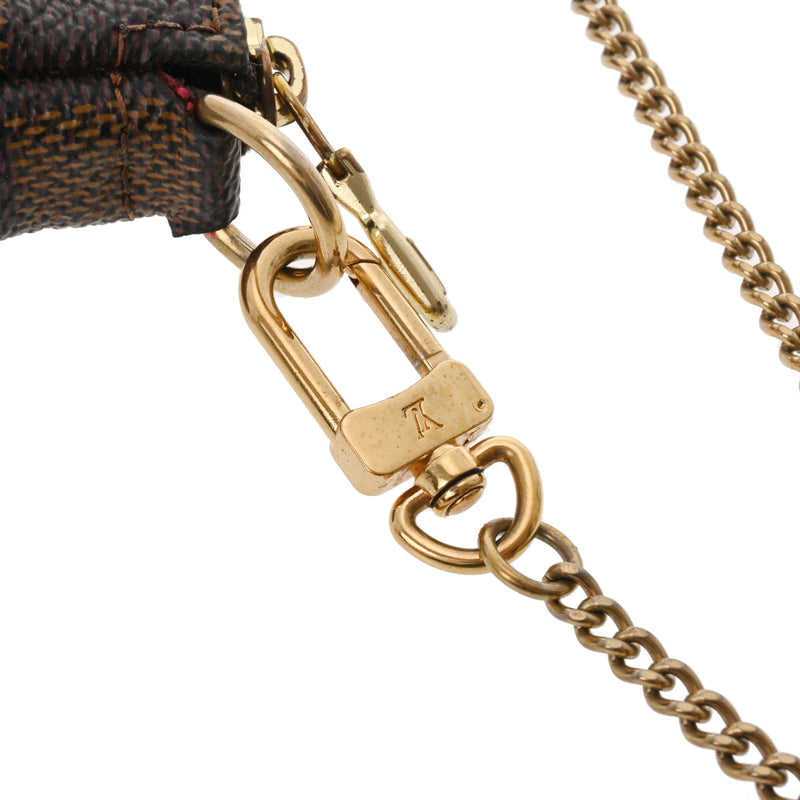 LOUIS VUITTON ルイヴィトン ダミエ ミニポシェット アクセソワール ブラウン N58009 レディース ダミエキャンバス アクセサリーポーチ ABランク 中古 銀蔵