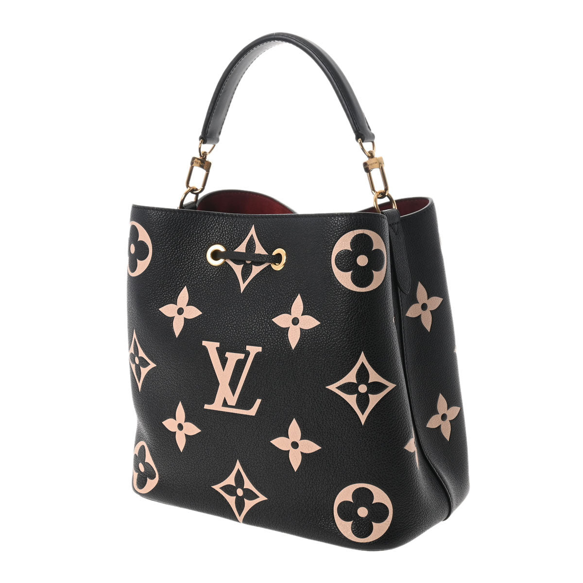 LOUIS VUITTON ルイヴィトン モノグラムアンプラント ネオノエ MM 2WAY ブラック/ベージュ M45497 レディース  グレインレザー ショルダーバッグ Aランク 中古 銀蔵