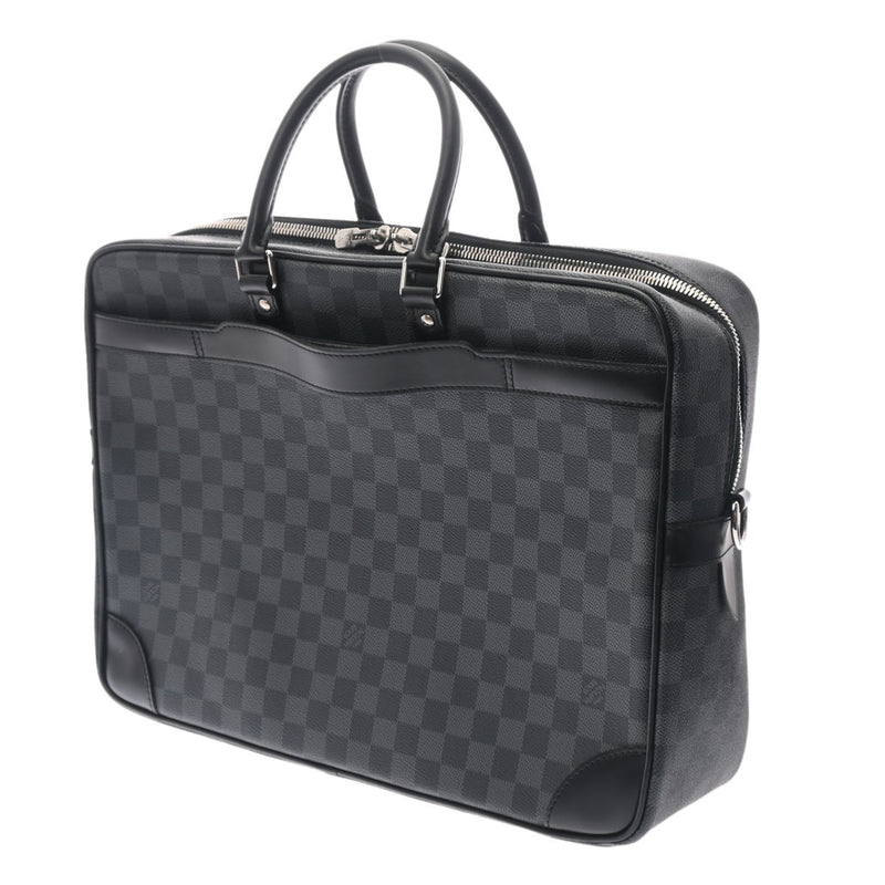 LOUIS VUITTON ルイヴィトン ダミエグラフィット ポルトドキュマン ヴォワヤージュGM 黒/グレー N41123 メンズ ダミエグラフィットキャンバス ビジネスバッグ Aランク 中古 銀蔵