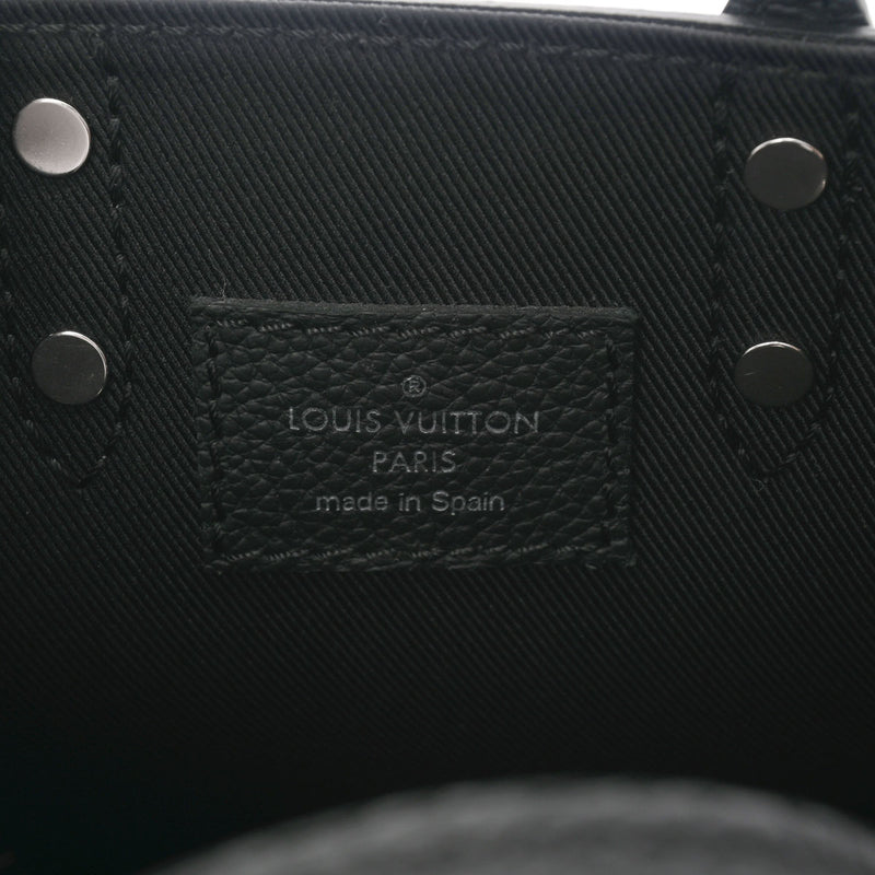 LOUIS VUITTON ルイヴィトン ダミエ チェッカーボード サックプラ XS ブラック/グレー N60479 メンズ カウハイドレザー ハンドバッグ 新同 中古 銀蔵