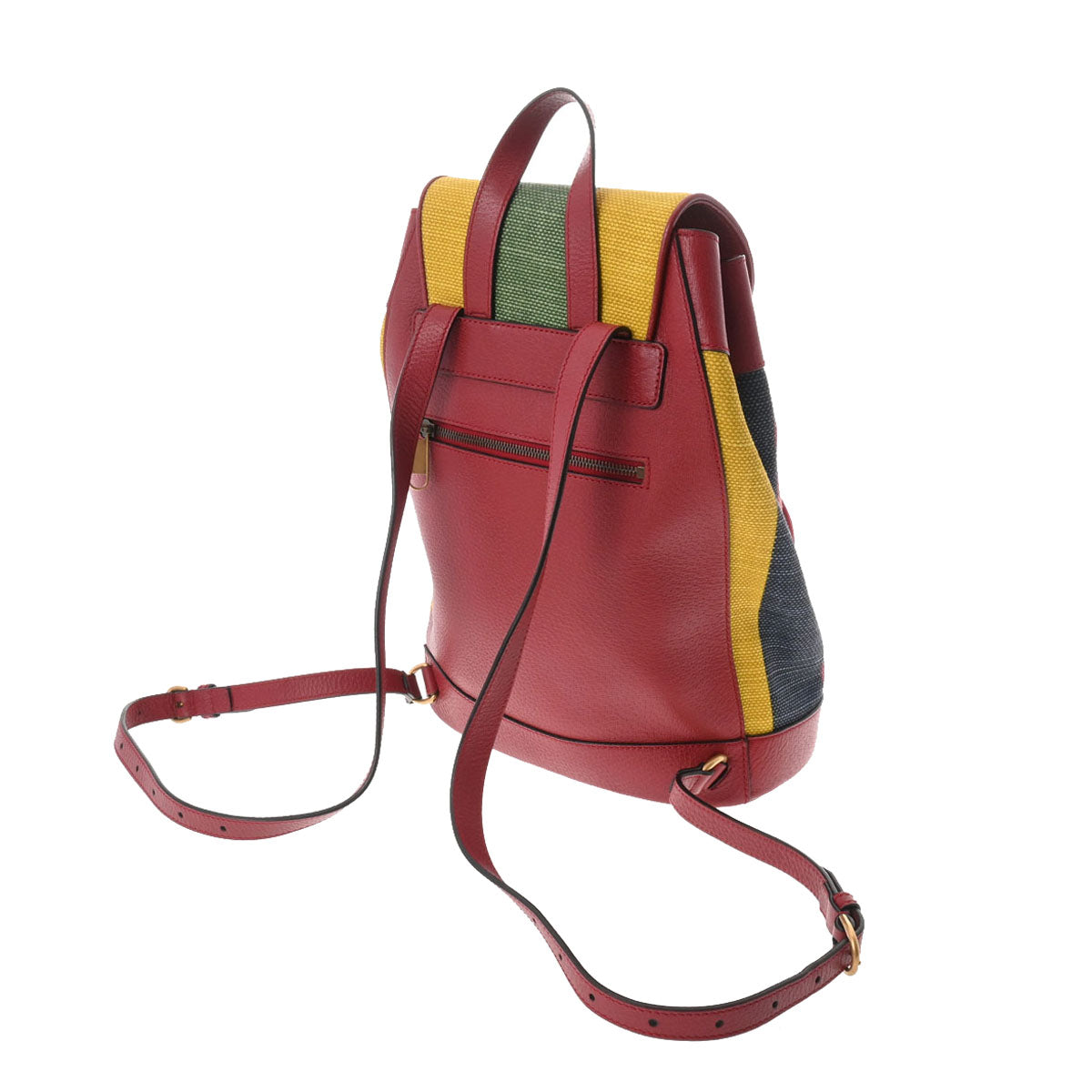 グッチバイアデラストライプ バックパック レッド/イエロー