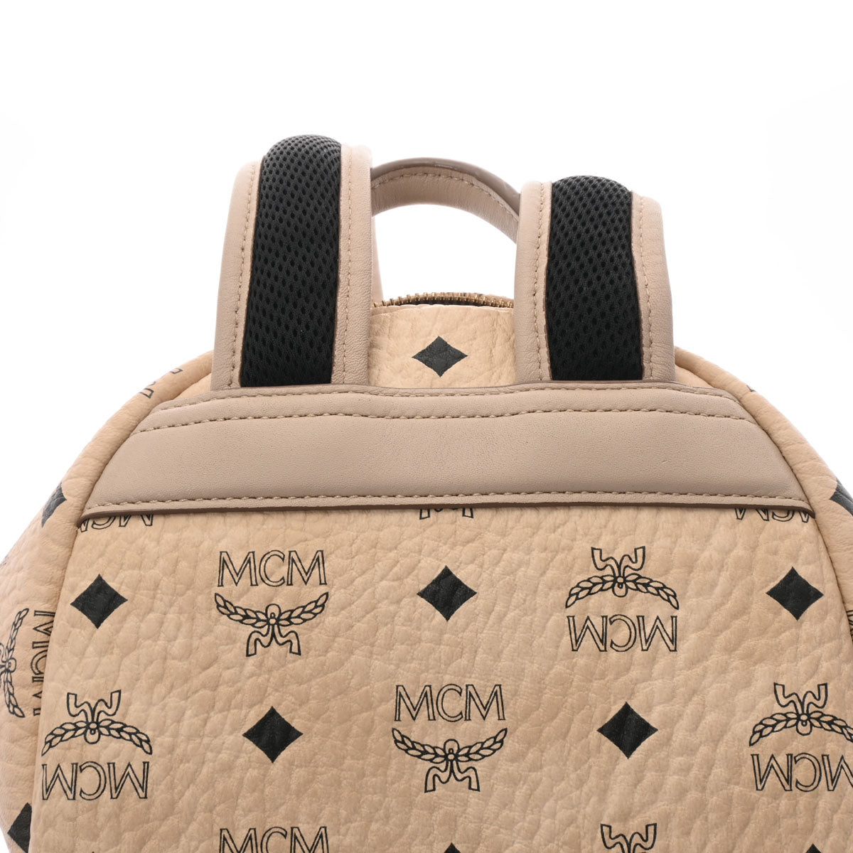 エムシーエムバックパック サイドスタッズ ベージュ ゴールド