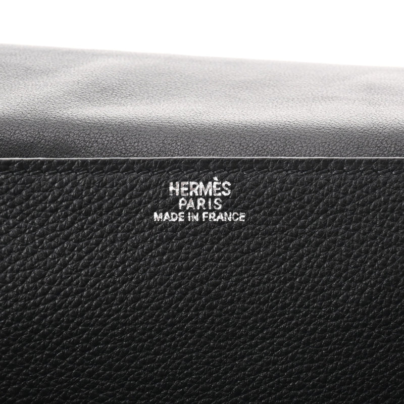 HERMES エルメス ドゴン ポッシュ 黒 パラジウム金具 □F刻印(2002年頃) ユニセックス トゴ ウエストバッグ Aランク 中古 銀蔵