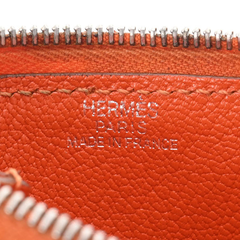 HERMES エルメス クラリス PM オレンジ シルバー金具 □O刻印(2011年頃) レディース シェーブル コインケース Bランク 中古 銀蔵