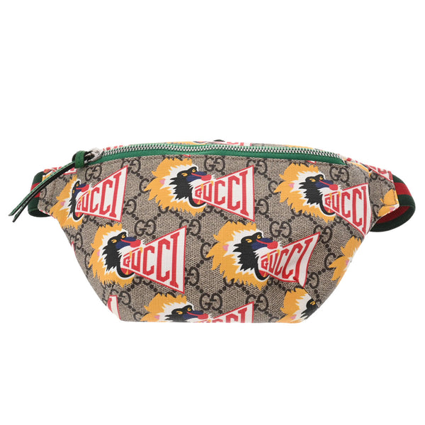 GUCCI グッチ チルドレンズ プリント ベルトバッグ ベージュ シルバー金具 502095 レディース GGスプリームキャンバス ボディバッグ 未使用 銀蔵