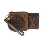 LOUIS VUITTON ルイヴィトン モノグラム ポシェットトリオ ブラウン/ベージュ M68756 レディース モノグラムジャイアント/リバース ポーチ Aランク 中古 銀蔵