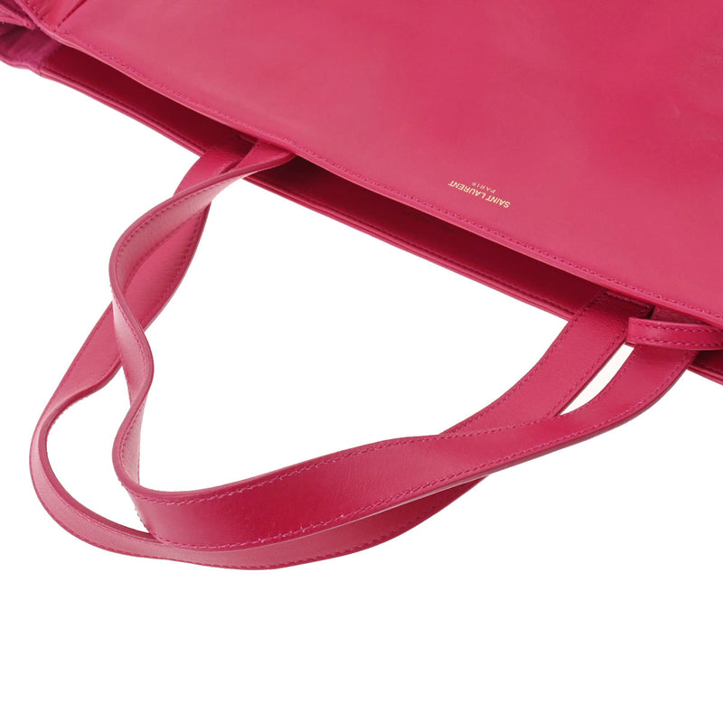 サンローランパリ　トートバッグ　リバーシブル　A4収納可　大容量　ピンク　ロゴレザー