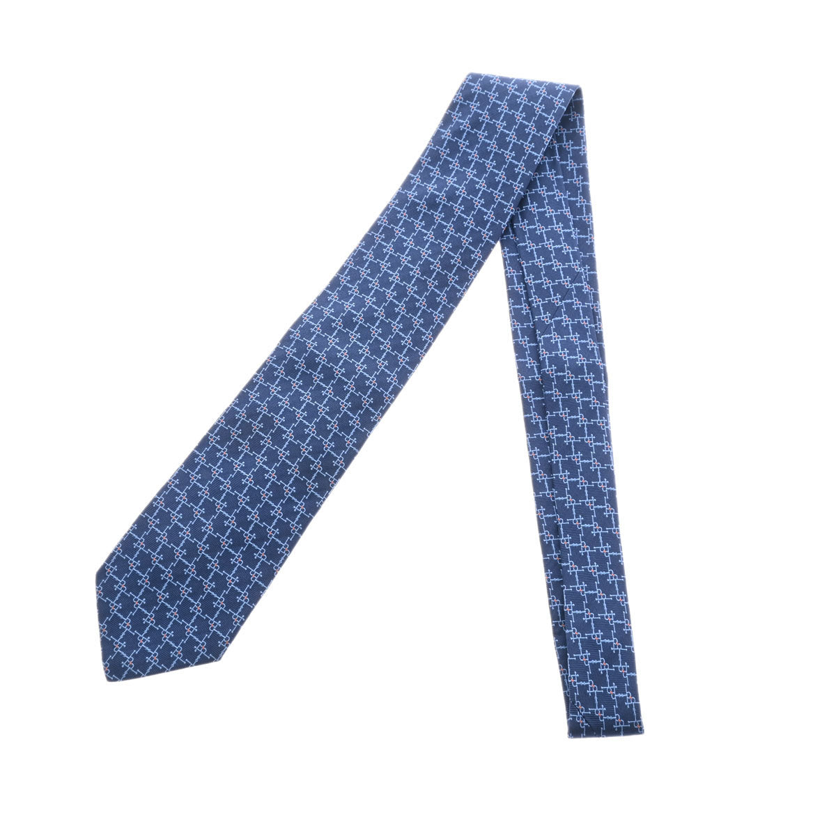 エルメス シエル/ブラン メンズ シルク100％ ネクタイ 659281T HERMES