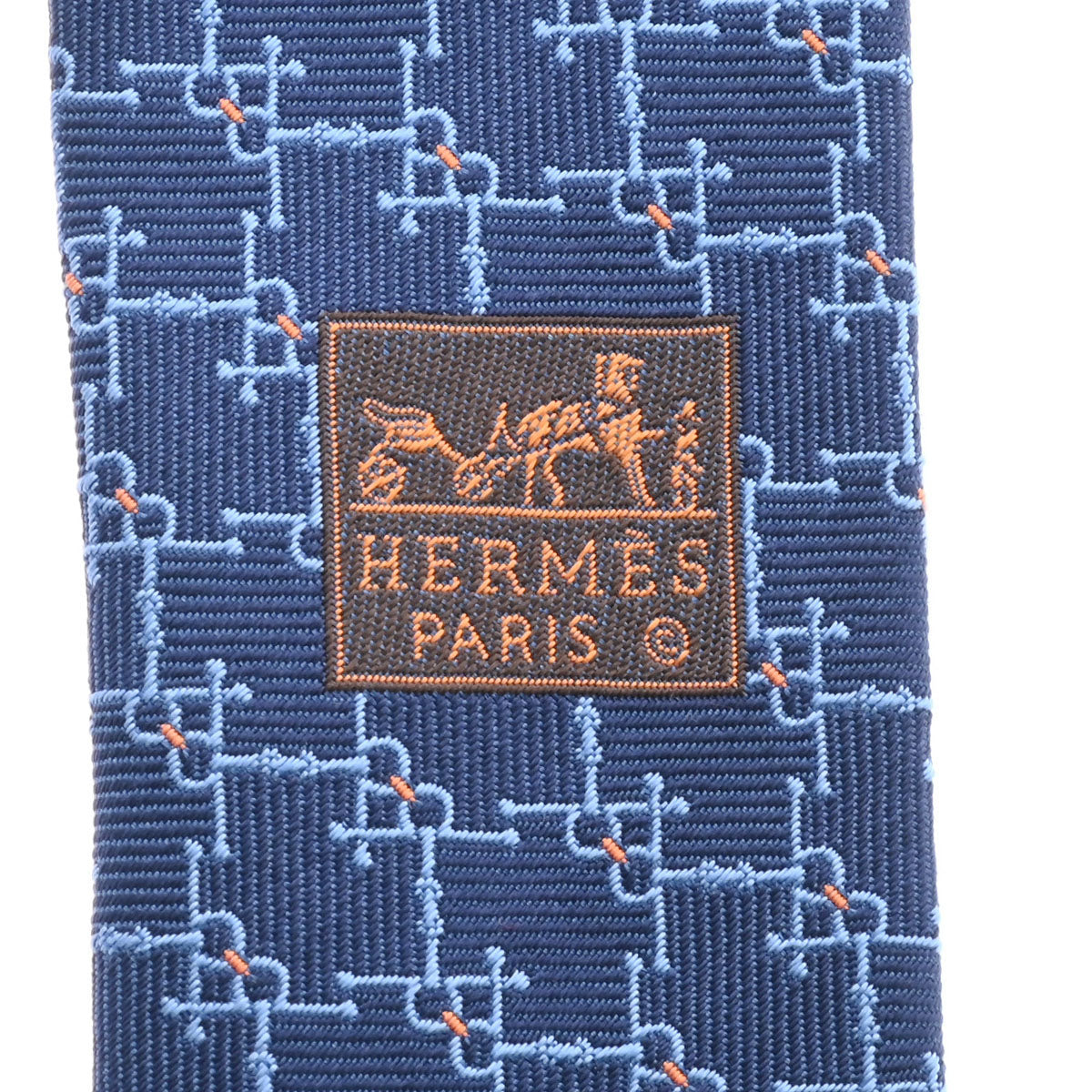 エルメス シエル/ブラン メンズ シルク100％ ネクタイ 659281T HERMES