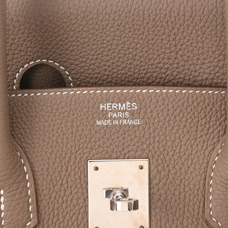 HERMES エルメス バーキン35 エトゥープ パラジウム金具 T刻印(2015年頃) ユニセックス トゴ ハンドバッグ Aランク 中古 銀蔵