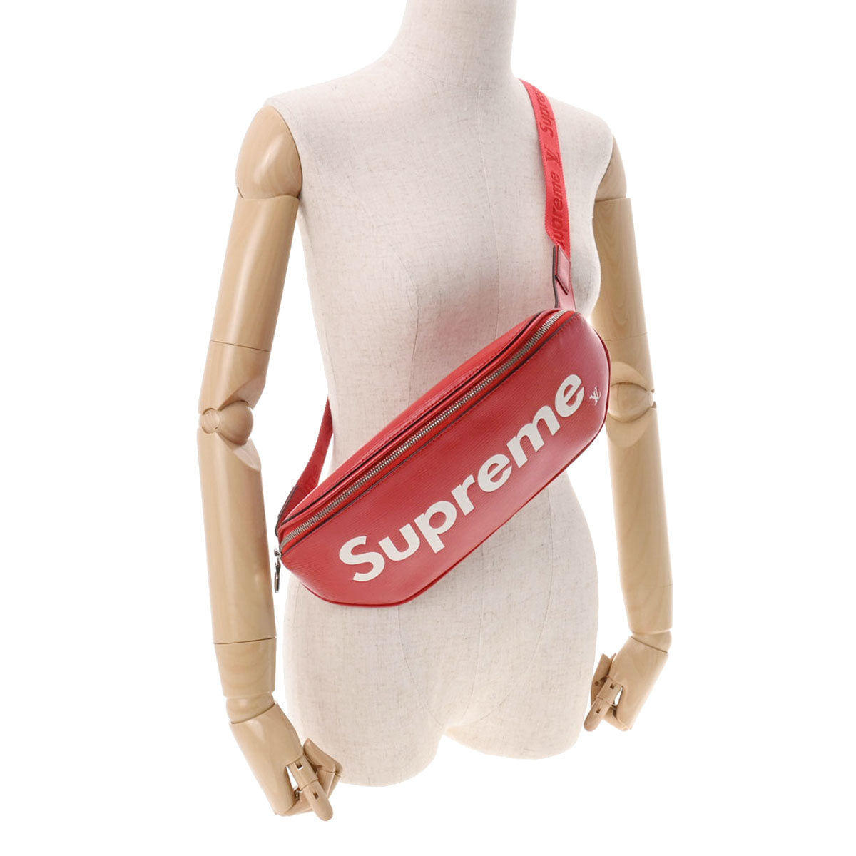 ルイヴィトンバムバッグ Supreme コラボ 14127 赤 ユニセックス 