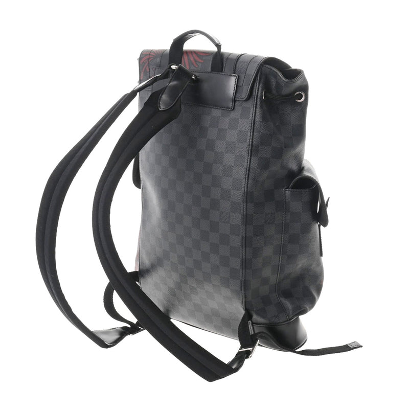 LOUIS VUITTON ルイヴィトン ダミエグラフィット クリストファー PM LVリーグ 黒/グレー N41055 メンズ ダミエグラフィットキャンバス リュック・デイパック ABランク 中古 銀蔵