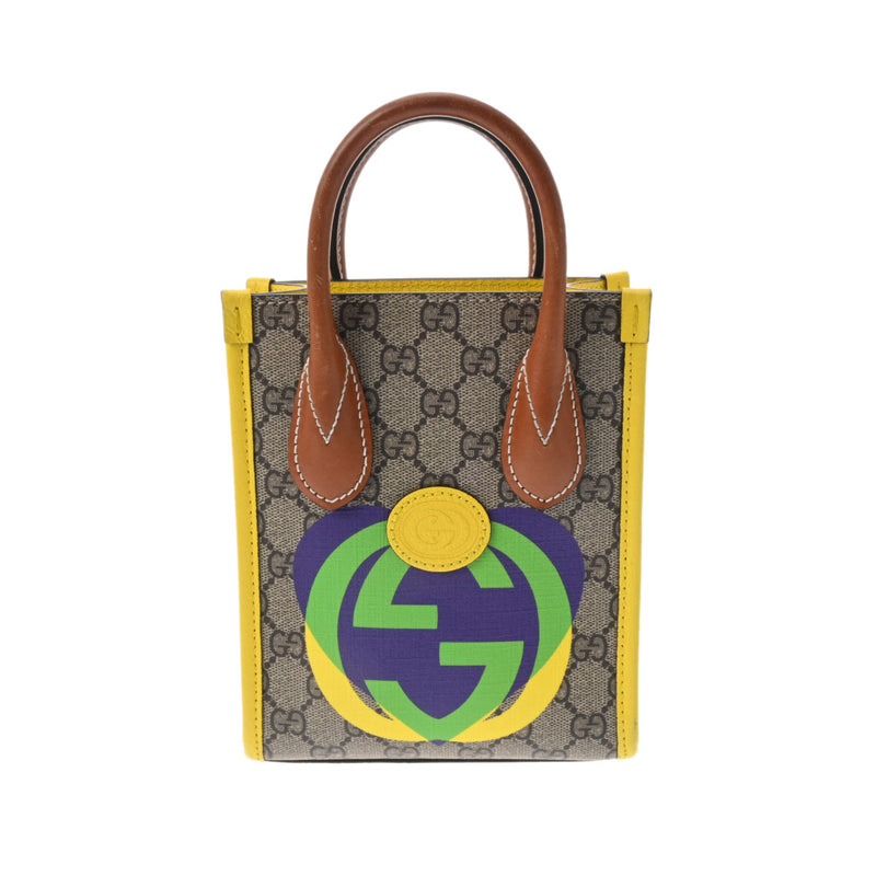 GUCCI グッチ ジャンボGG ミニトートバッグ 2WAY ベージュ/イエロー 699406 レディース GGスプリームキャンバス ハンドバッグ ABランク 中古 銀蔵